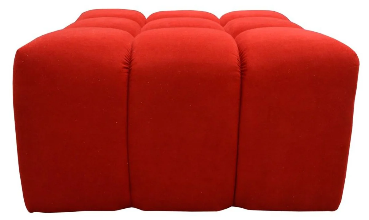 Casa Padrino Taburete de Lujo Rojo 90 x 90 x H. 50 cm - Mobiliario de Sala de Estar