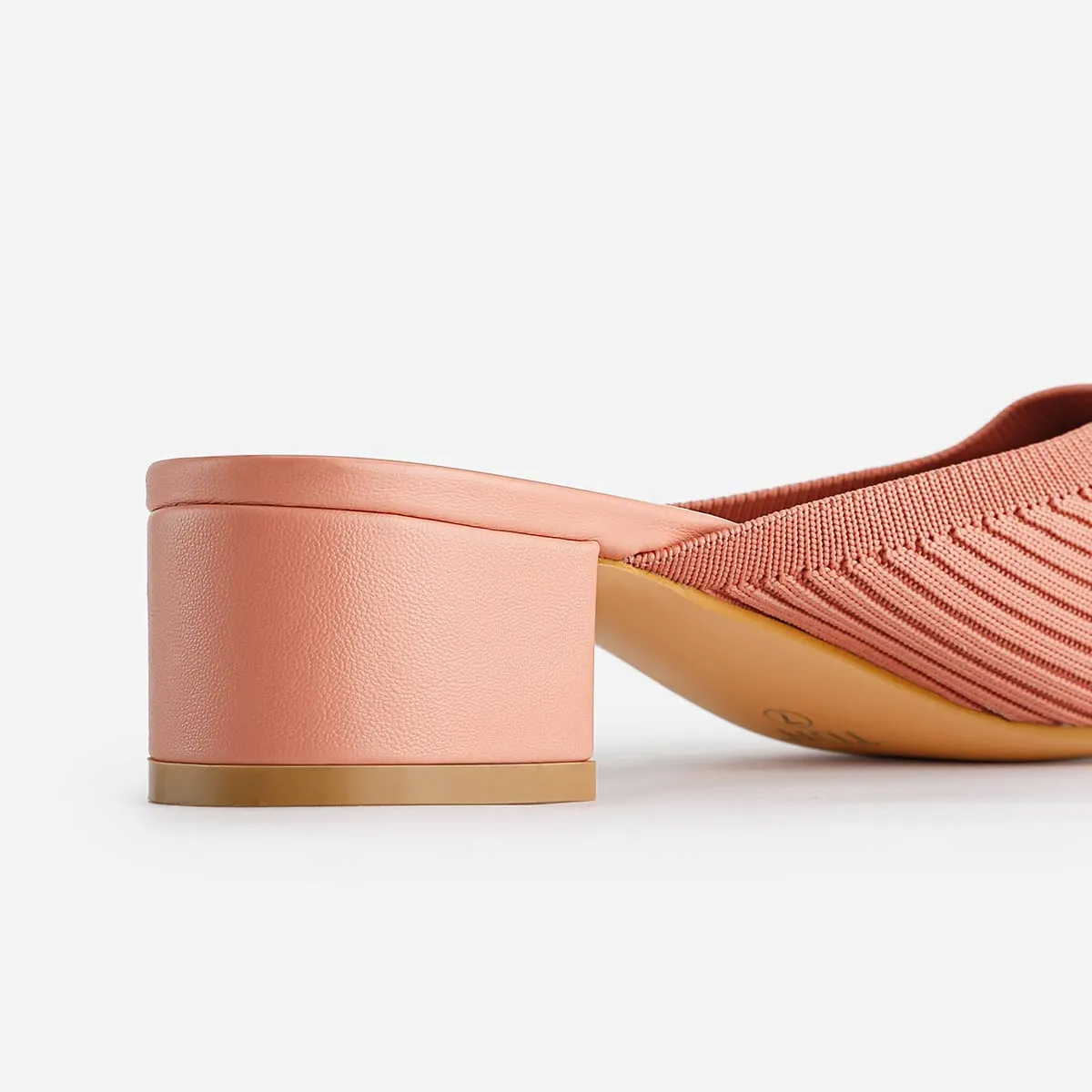 Pointed Toe Mules for Women Breathable Knit Slip-on Flat Shoes