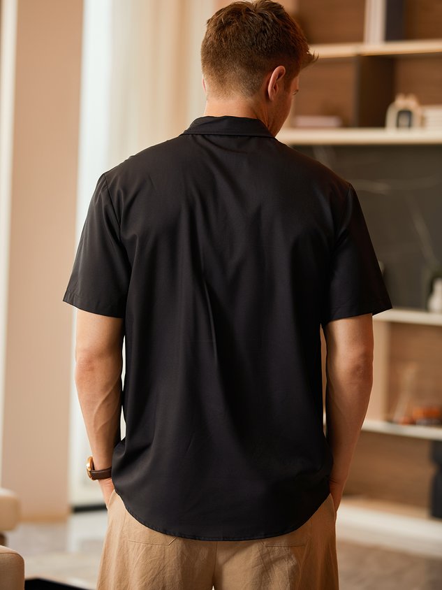 Men's Christmas Print Casual Breathable Hawaiian Short Sleeve Shirt