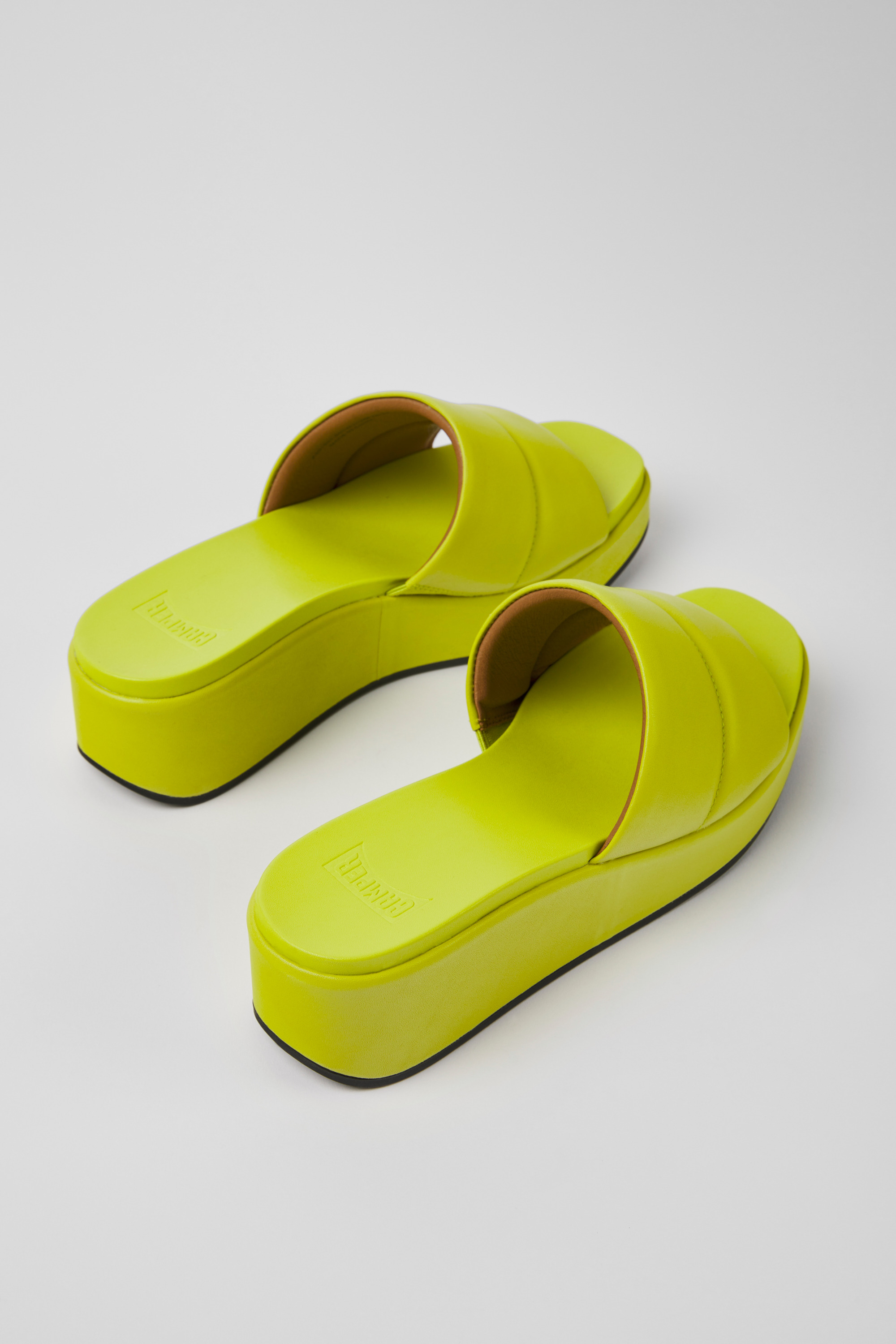 Misia - Green leather sandals for women