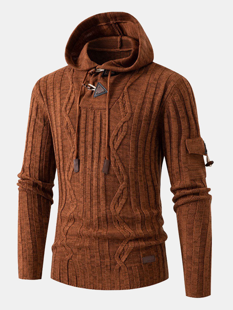 Horn Button Hooded Sweater
