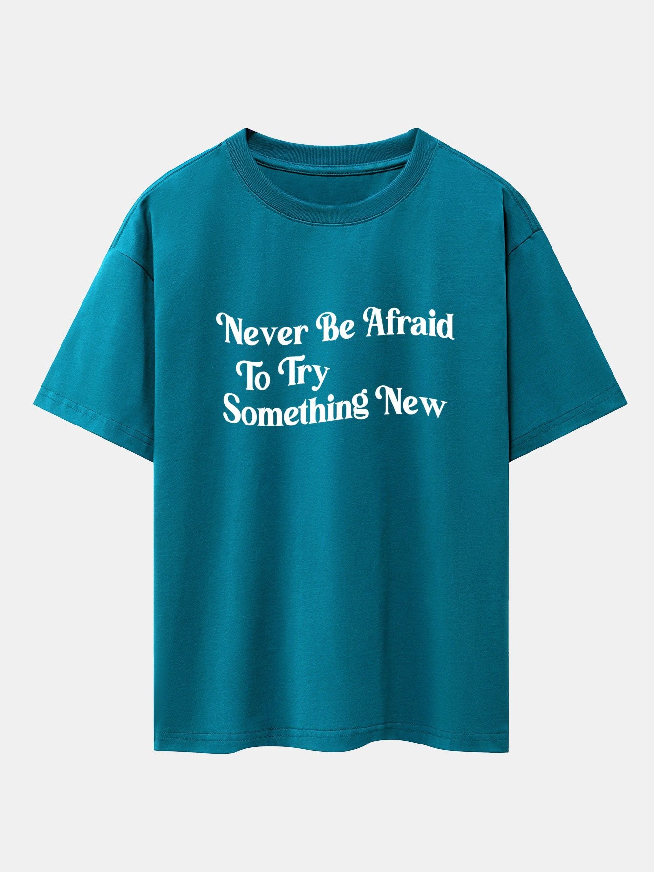Slogan Print Drop Shoulder Oversize T-Shirt