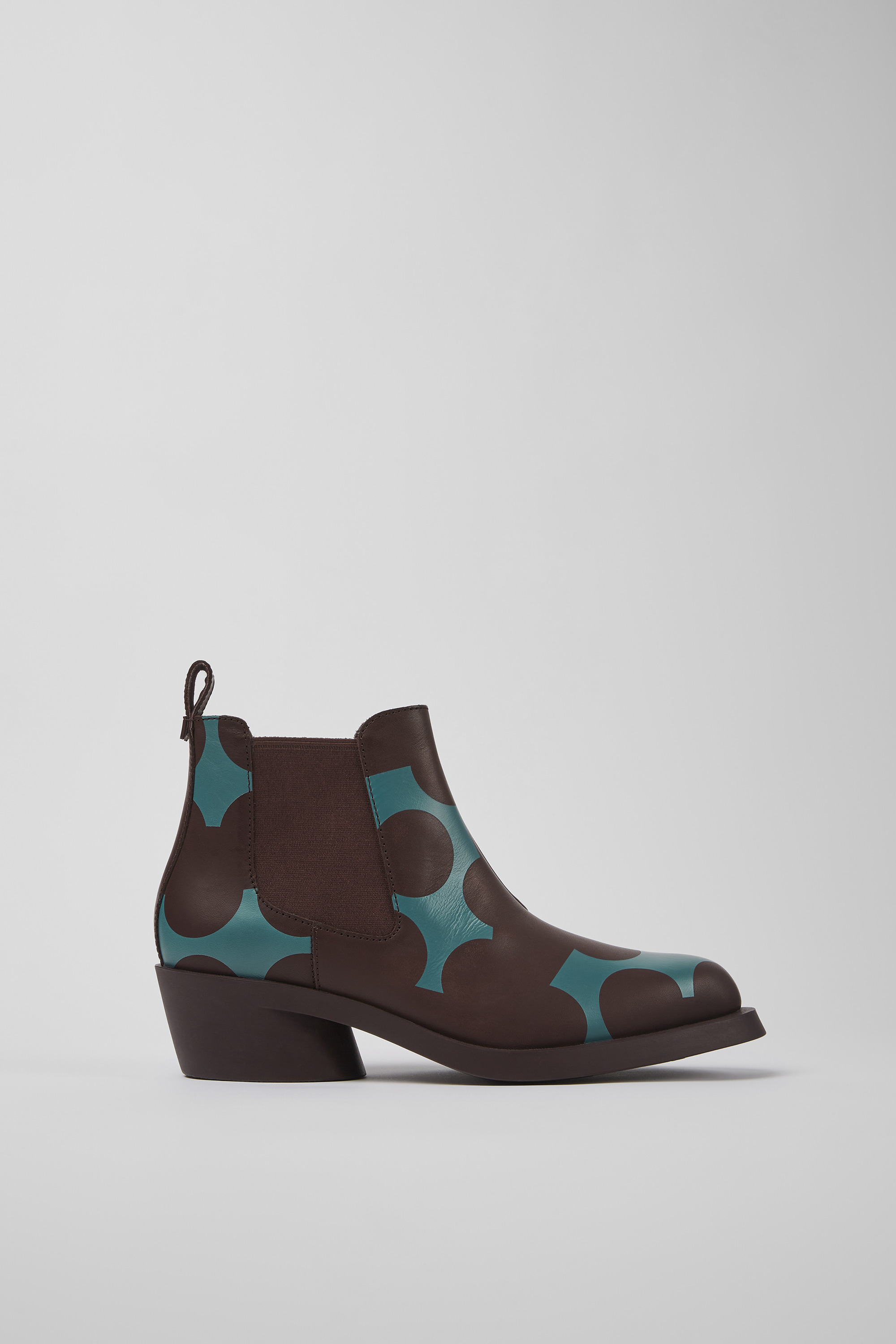 Twins - Burgundy and blue leather ankle boots for women
