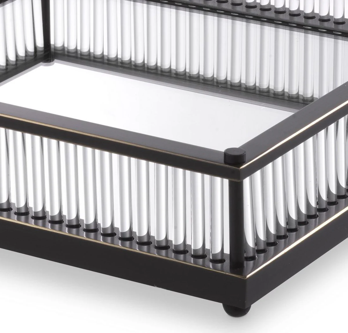 Casa Padrino bandeja de servicio de lujo bronce 39,5 x 39,5 x A. 9 cm - Bandeja de acero inoxidable con espejo - Accesorios de gastronom¨ªa de lujo