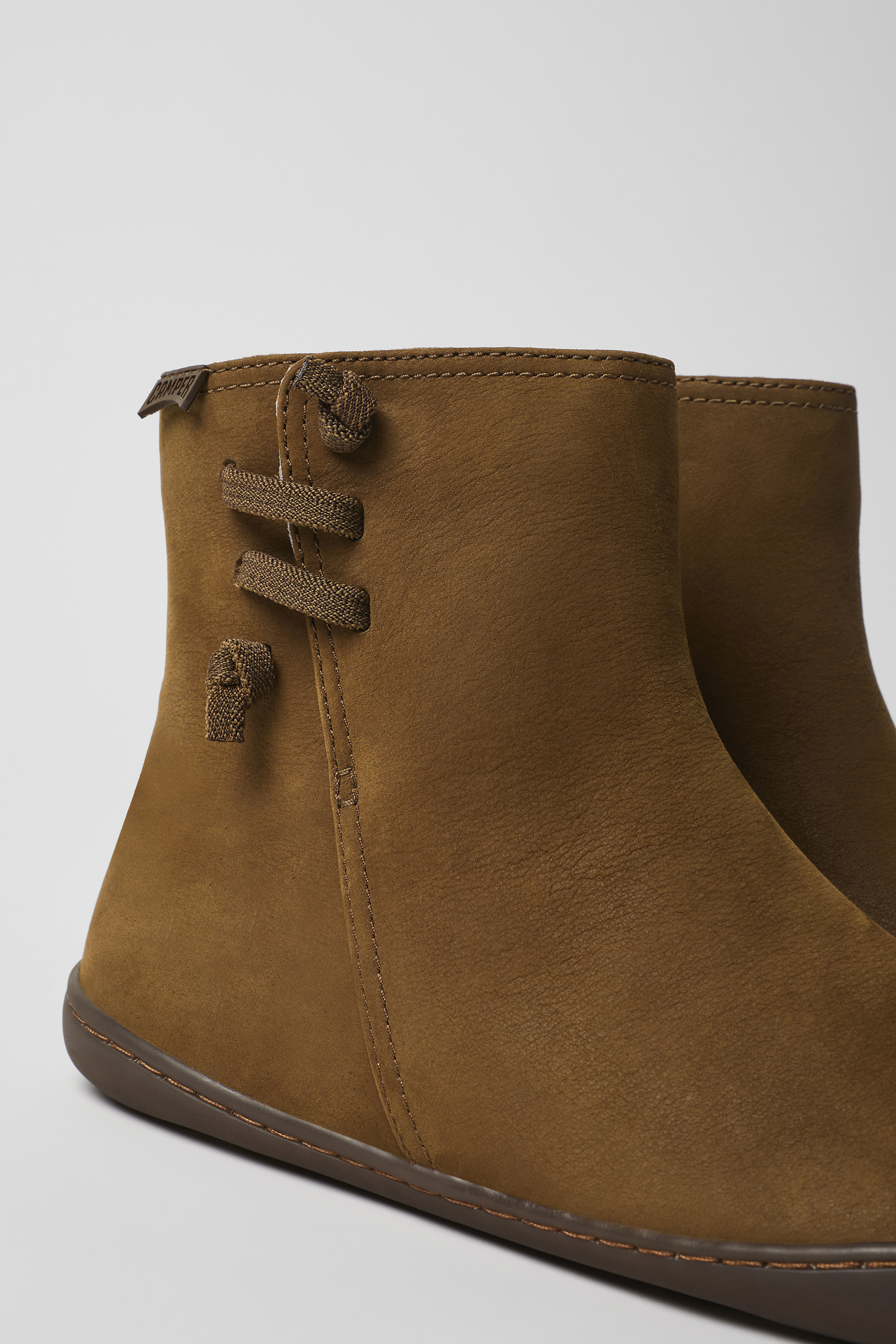 Peu - Brown nubuck ankle boots for women
