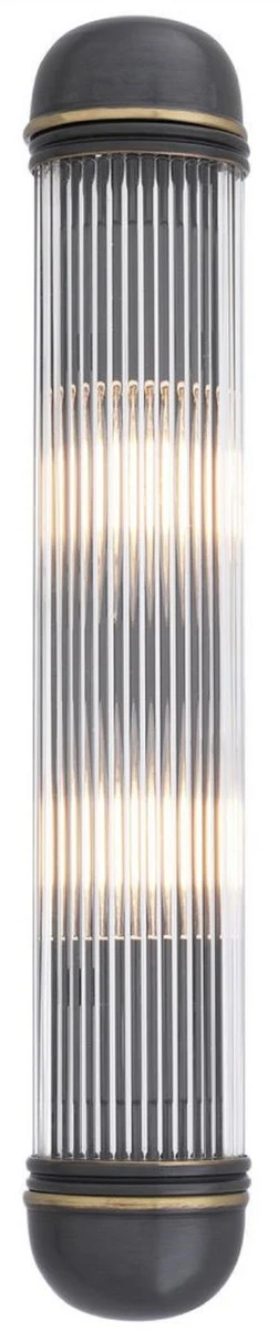 Casa Padrino lámpara de pared de lujo bronce 7 x 7.5 x A. 40 cm - Elegante aplique de metal con pantalla de vidrio - Lámparas de Lujo