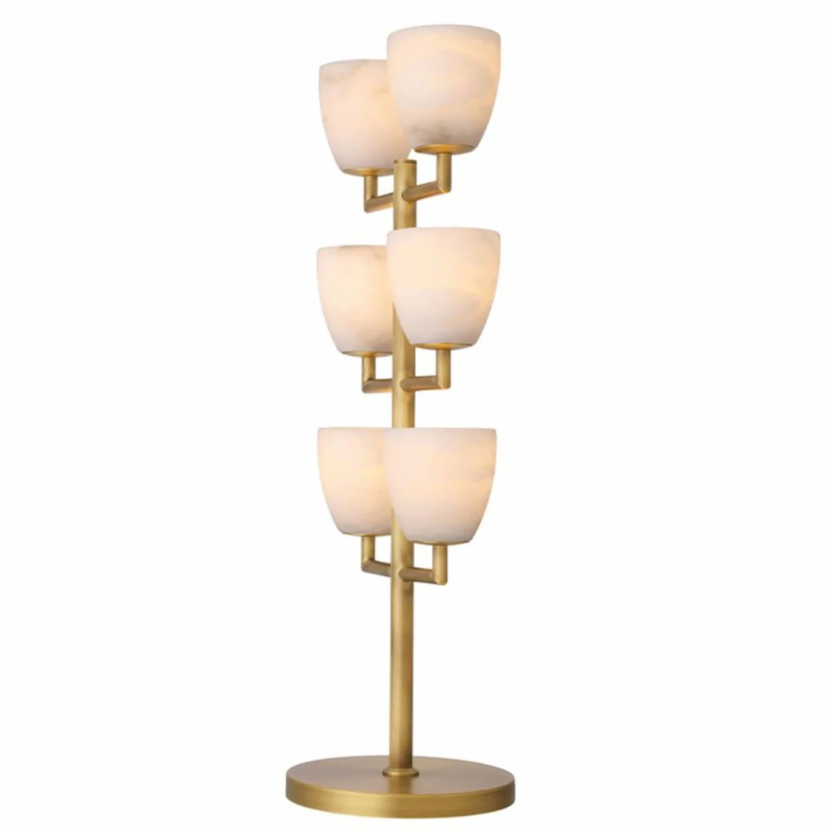 Casa Padrino L¨¢mpara de Mesa de Lujo Lat¨®n / Alabastro Al. 81 cm - L¨¢mparas de Lujo