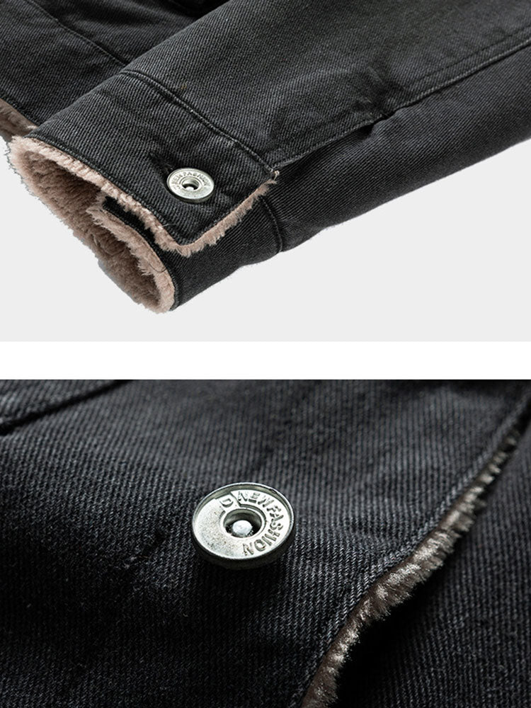 Regular Fit Faux Fur Lined Denim Jacket