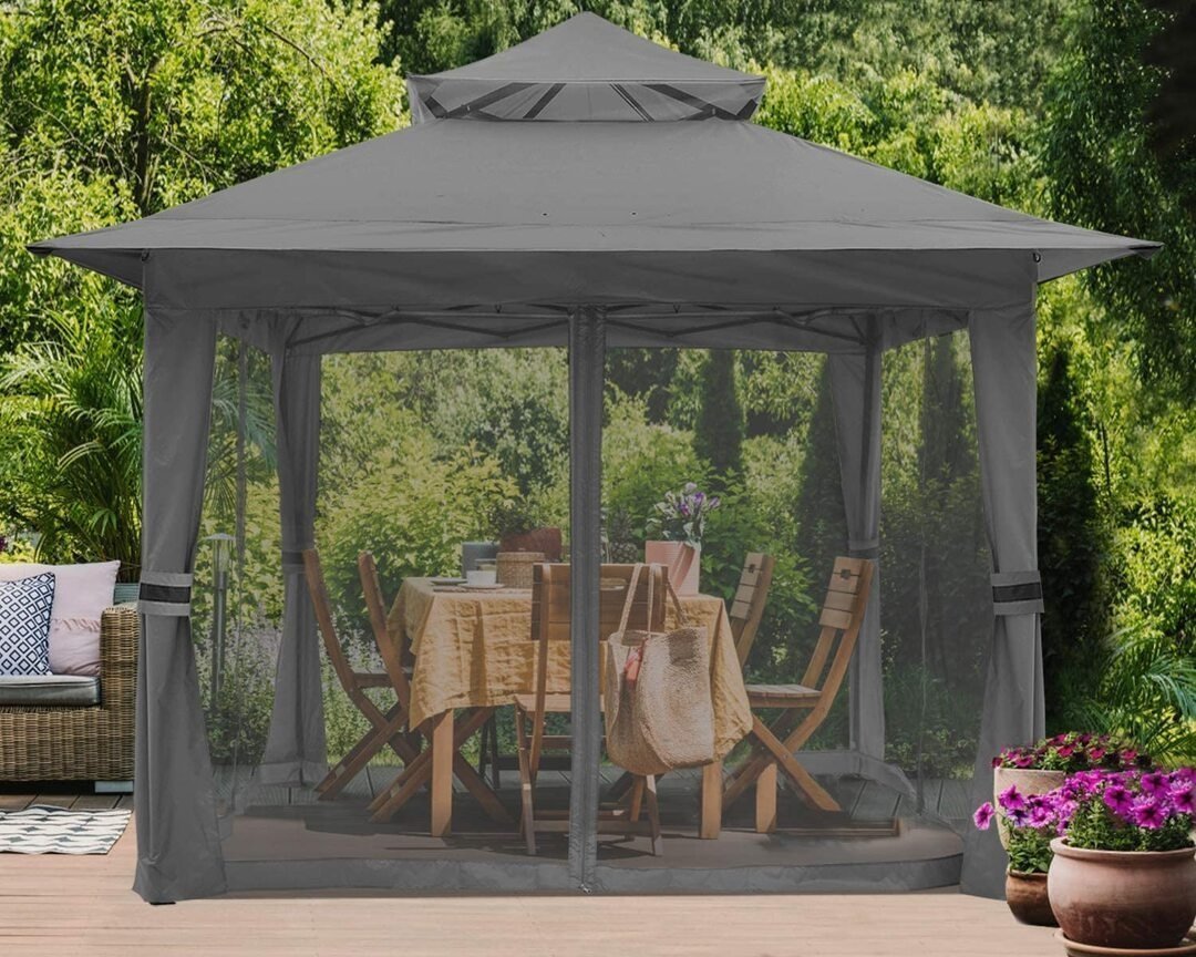 13x13 Gazebo Tent Outdoor Pop up Gazebo Canopy Shelter with Mosquito Netting