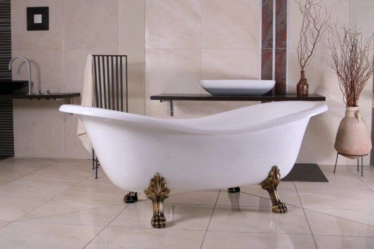 Independiente de lujo de baño de Nouveau Paris Blanco / Oro Viejo 1880mm - baño barroco