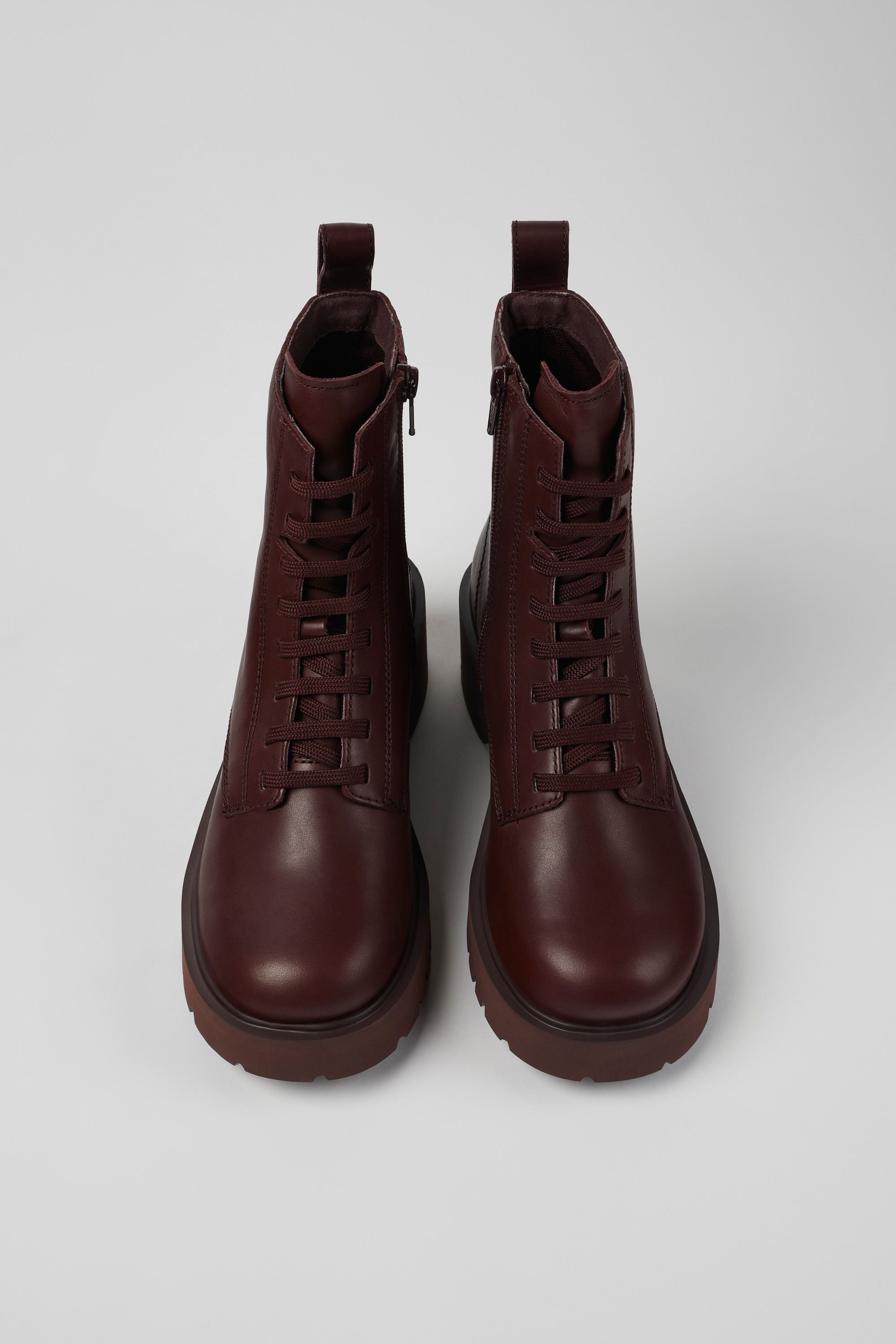 Milah - Burgundy lace-up boots for women