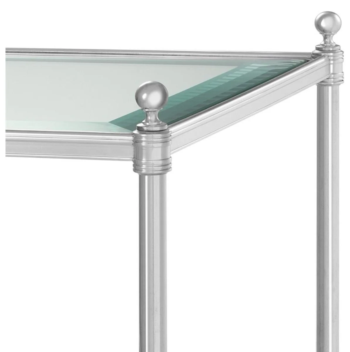 Casa Padrino mesa de estar de lujo con ruedas de plata 42 x 42 x H. 71 cm - muebles de hotel