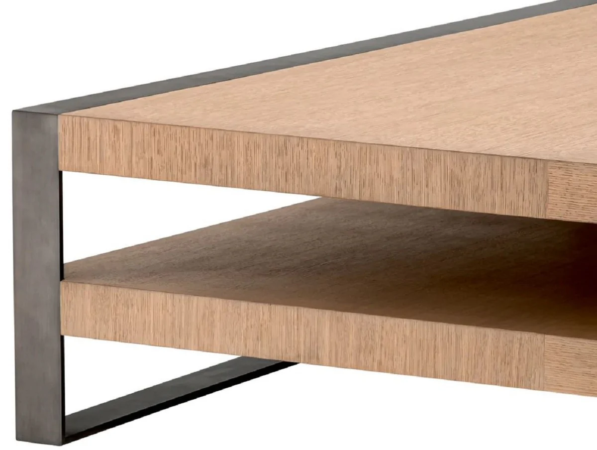 Casa Padrino mesa de centro de lujo natural / bronce 150 x 150 x A. 42,5 cm - Mesa de sal¨®n cuadrada - Muebles de sal¨®n - Muebles de madera maciza - Muebles de lujo