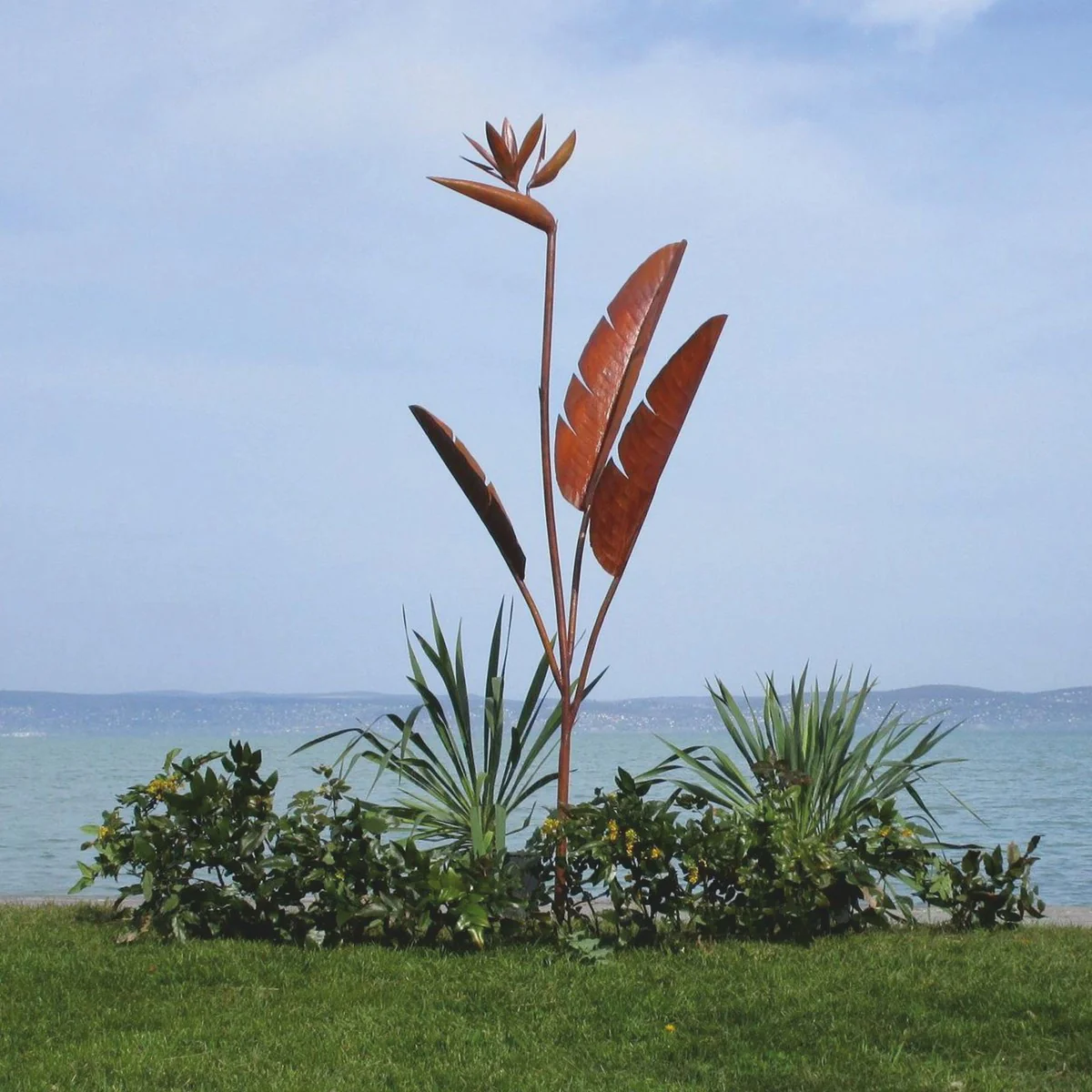 Casa Padrino escultura decorativa de jard¨ªn de acero de lujo planta oxidada A. 205 cm