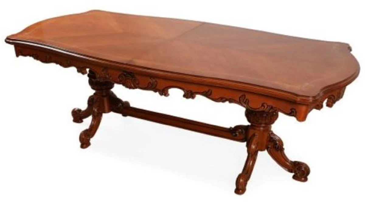 Casa Padrino mesa de comedor barroco de lujo marr¨®n - Mesa de cocina extensible de madera maciza de estilo barroco - Muebles de comedor barrocos de lujo - Muebles de comedor barrocos