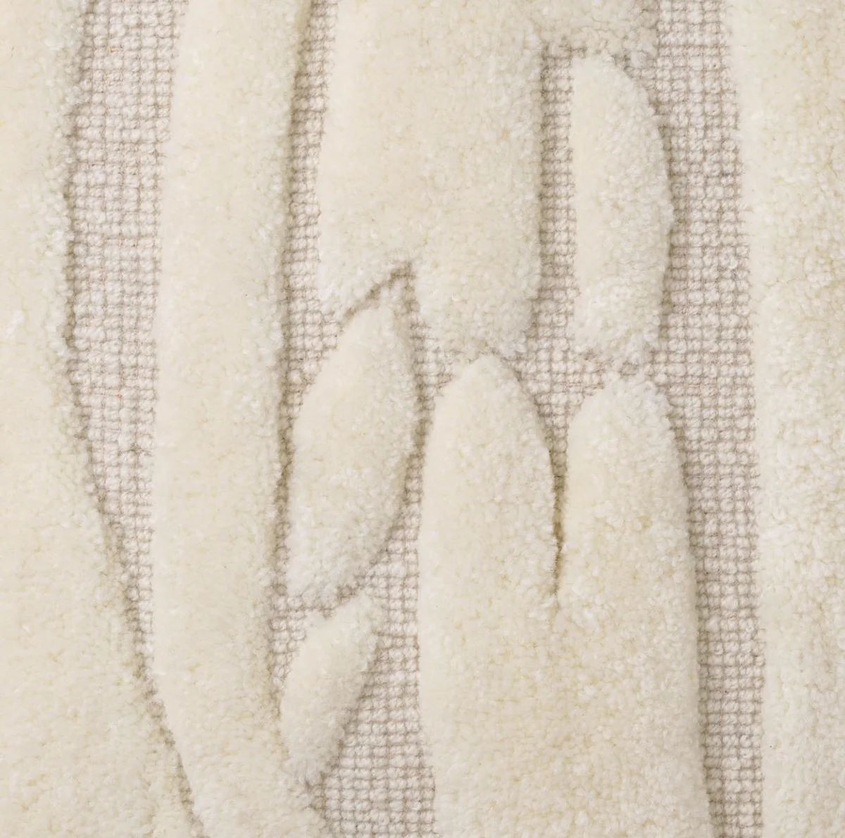 Casa Padrino cojín de lujo marfil 50 x 50 cm - Cojín decorativo de lana tejido a mano - Cojín decorativo cuadrado - Decoración de salón - Accesorios decorativos de lujo