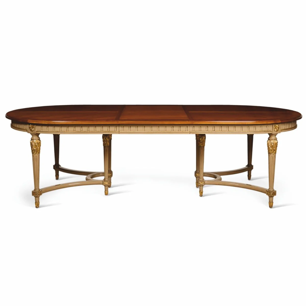 Casa Padrino mesa de comedor barroco de lujo marr¨®n / gris / oro 220-340 cm - Muebles barrocos - Hecho en Italia