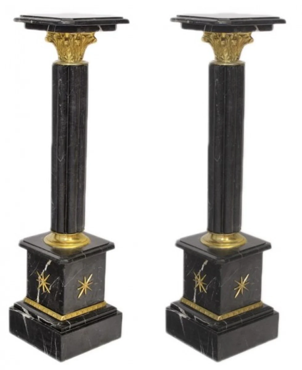Casa Padrino Baroque marble columns set black / gold - marble column (2 pcs)