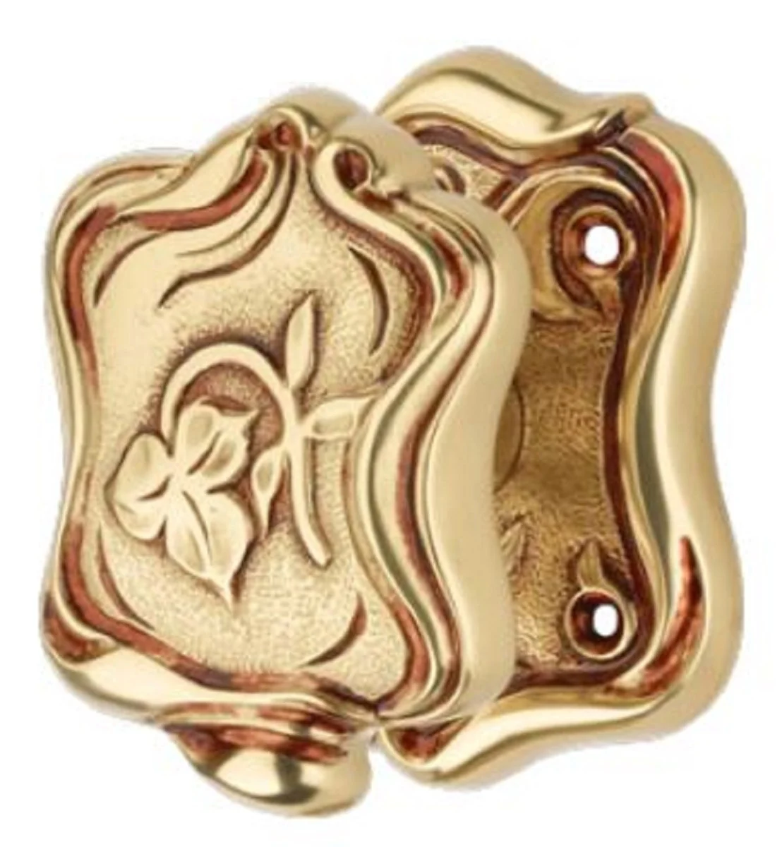 Casa Padrino conjunto de pomos de puerta Art Nouveau oro franc¨¦s 6,6 x 8,5 cm - Elegantes tiradores de puerta de lat¨®n - Accesorios Decorativos Barrocos y Art Nouveau