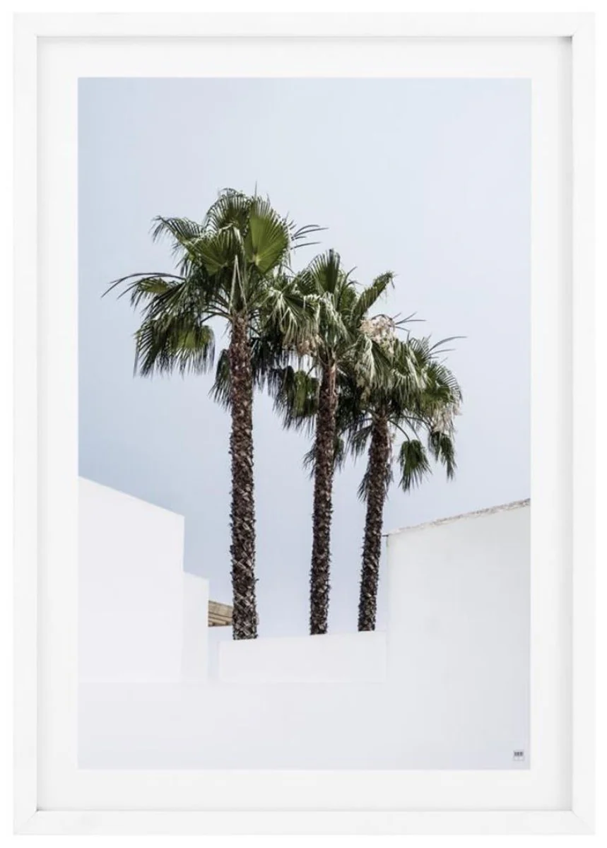 Casa Padrino imágenes set / set de impresión de lujo palmera multicolor / blanco 75 x H. 104,5 cm - Decoración de Pared