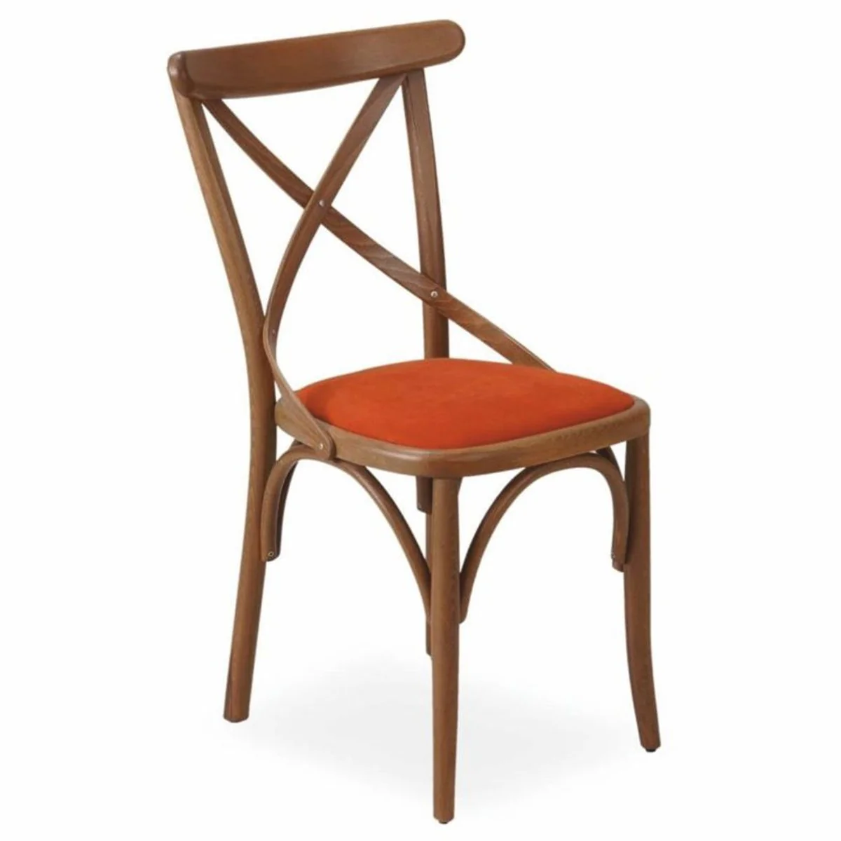 Casa Padrino silla de comedor de lujo marrón / rojo A. 87 cm - Muebles de comedor de madera maciza