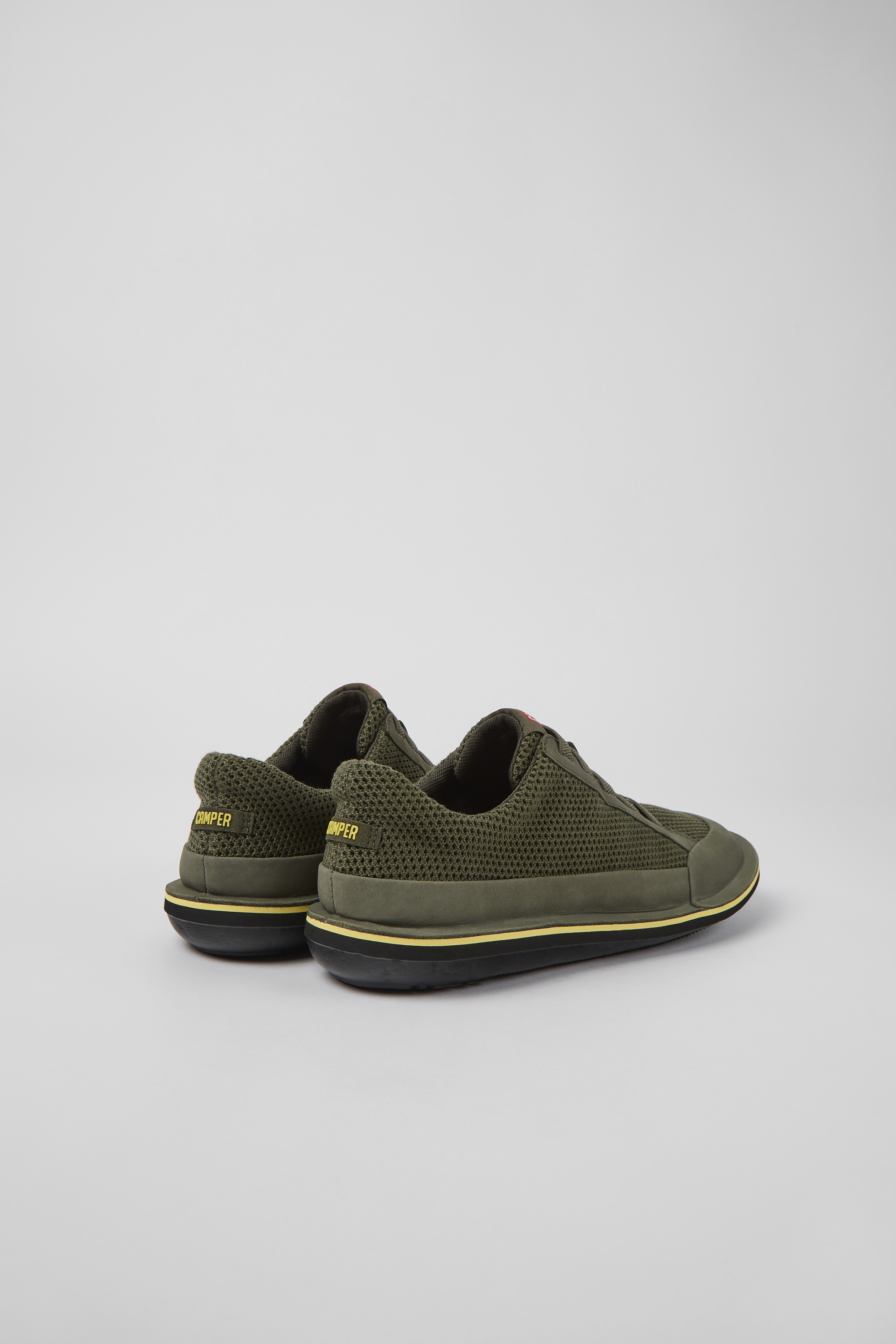 Beetle - Green textile and nubuck shoes for men