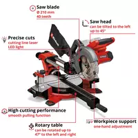 Cordless Sliding Mitre Saw TE-SM 36/210 Li - Solo
