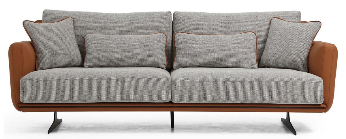 Casa Padrino sof¨¢ de lujo gris / marr¨®n / negro 230 x 100 x A. 80 cm - Sof¨¢ de sal¨®n moderno - Sof¨¢ de Hotel - Muebles de Lujo