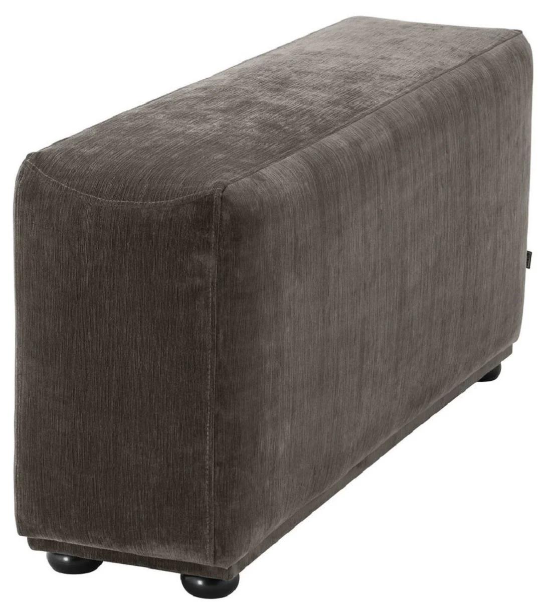 Casa Padrino reposabrazo de lujo con tejido de microfibra gris / negro 33 x 109 x H. 55 cm - Muebles de Sala