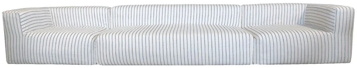 Casa Padrino sof¨¢ de sal¨®n de lujo con rayas blanco / azul 450 cm