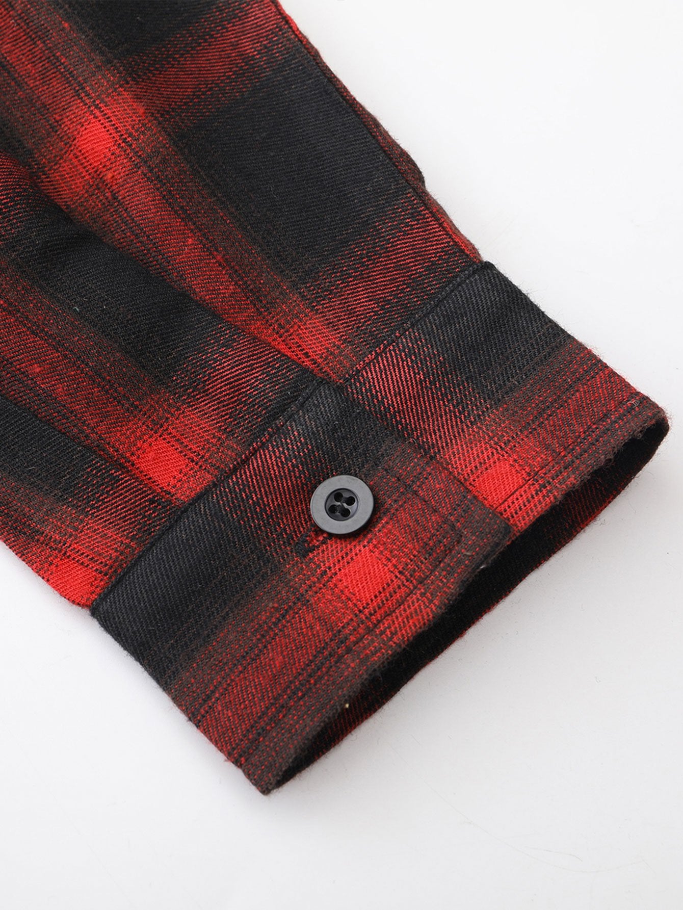 Long Sleeve Corduroy Plaid Panel Shirt