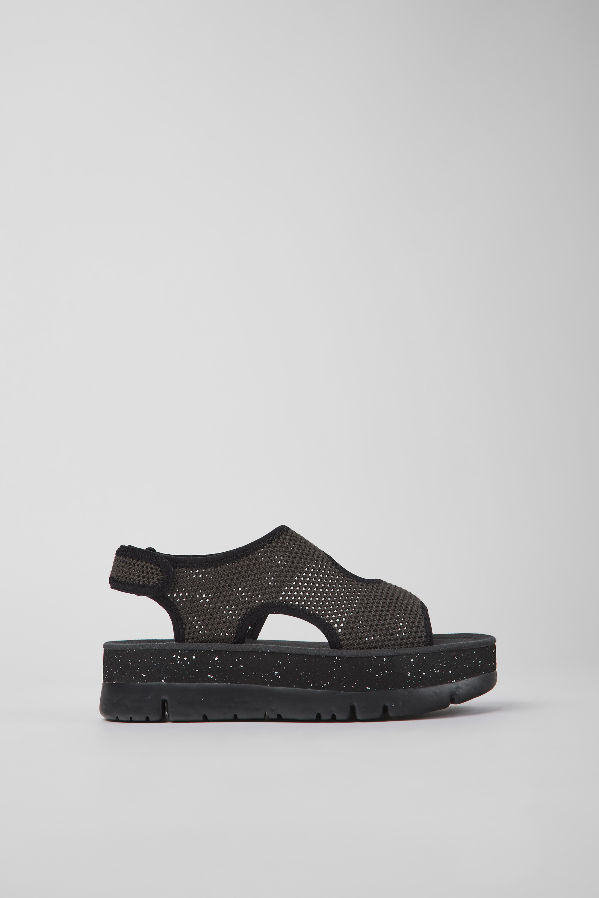 Oruga Up - Gray textile sandals for women