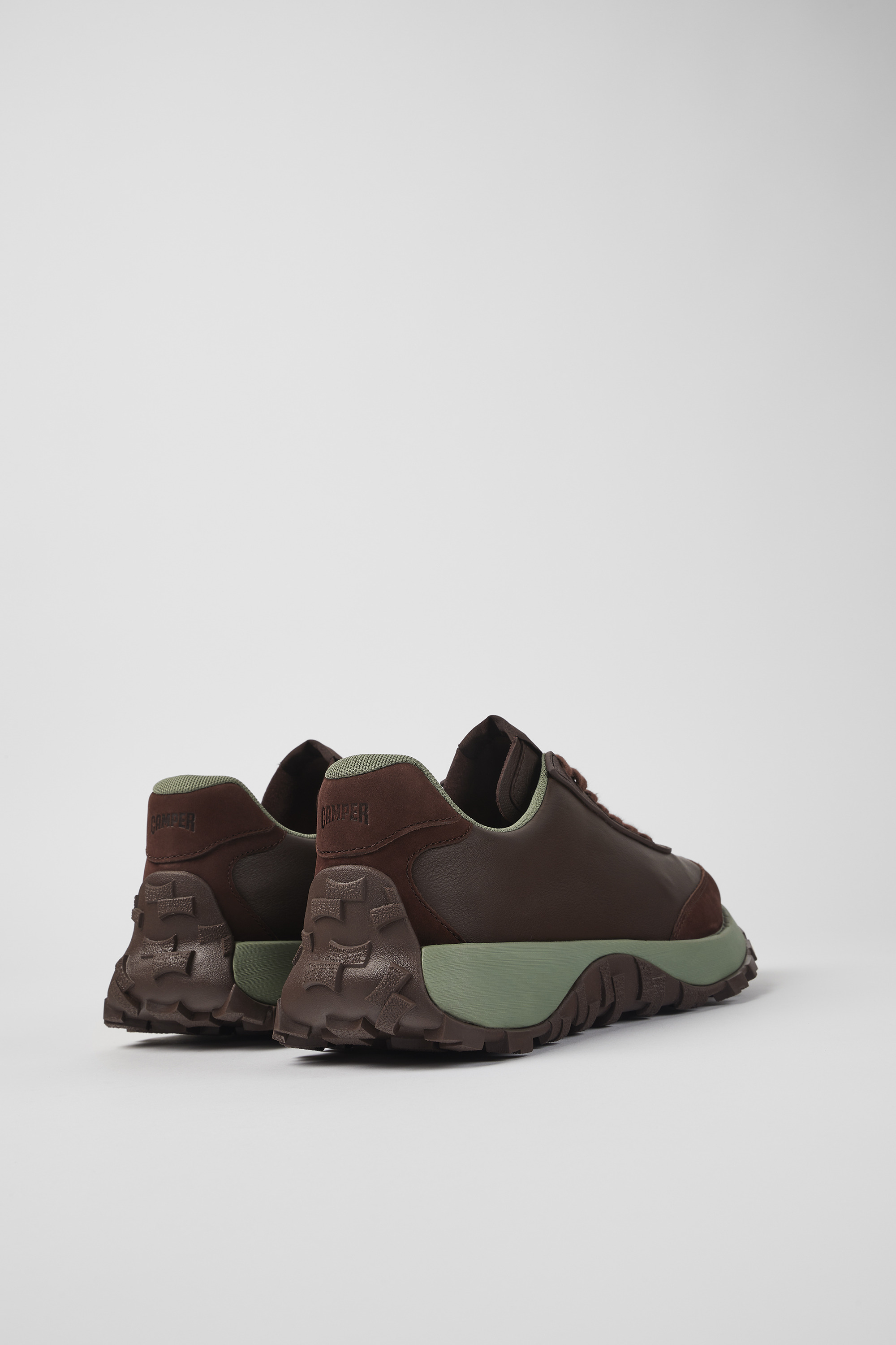 Drift Trail VIBRAM - Burgundy leather and nubuck sneakers for men