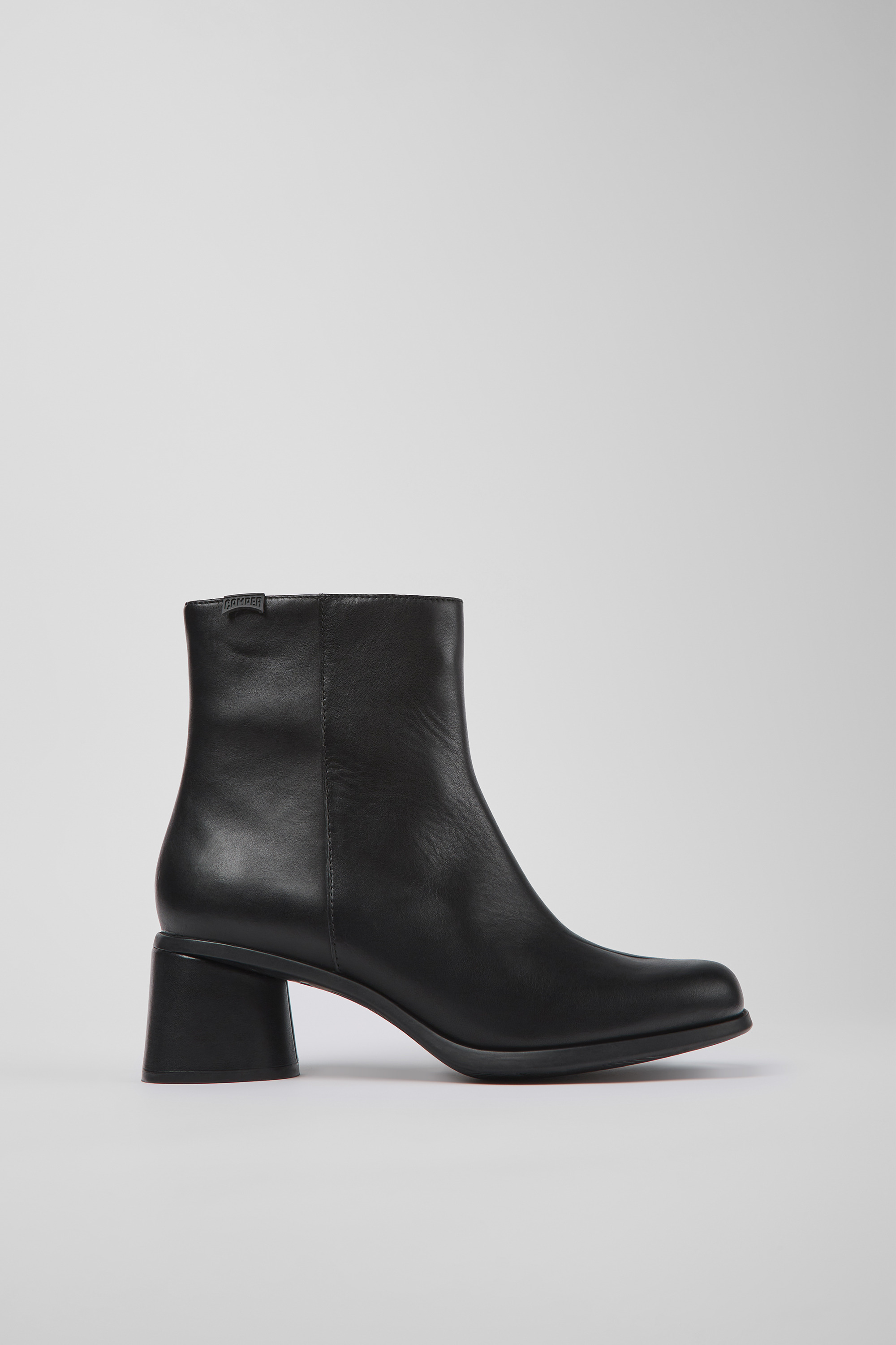 Kiara - Black leather and recycled PET boots for women