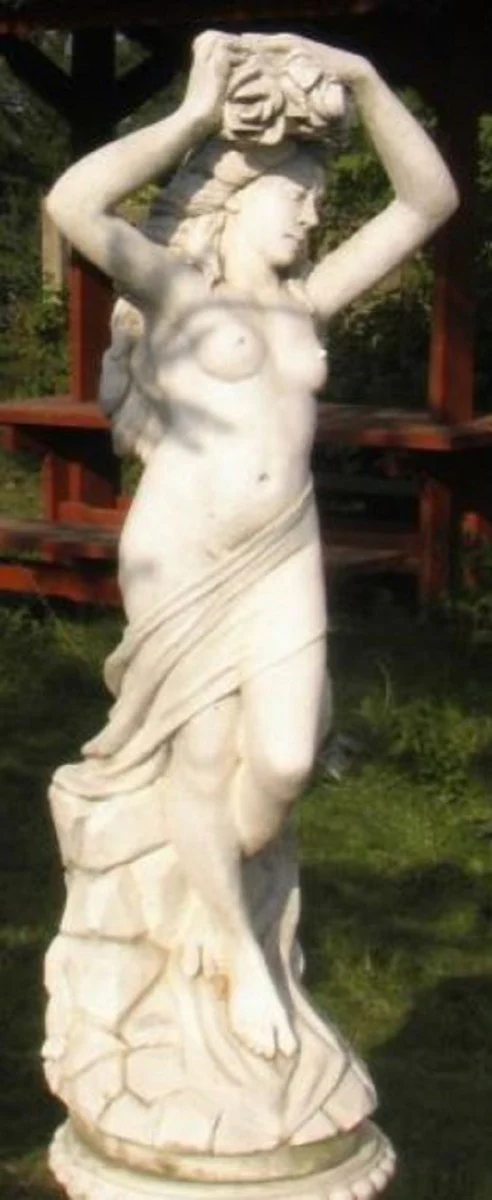 Casa Padrino Art Nouveau Escultura Virgen Ø 47 x H. 130 cm - Espléndida Decoración de Jardín - ¡Especial!