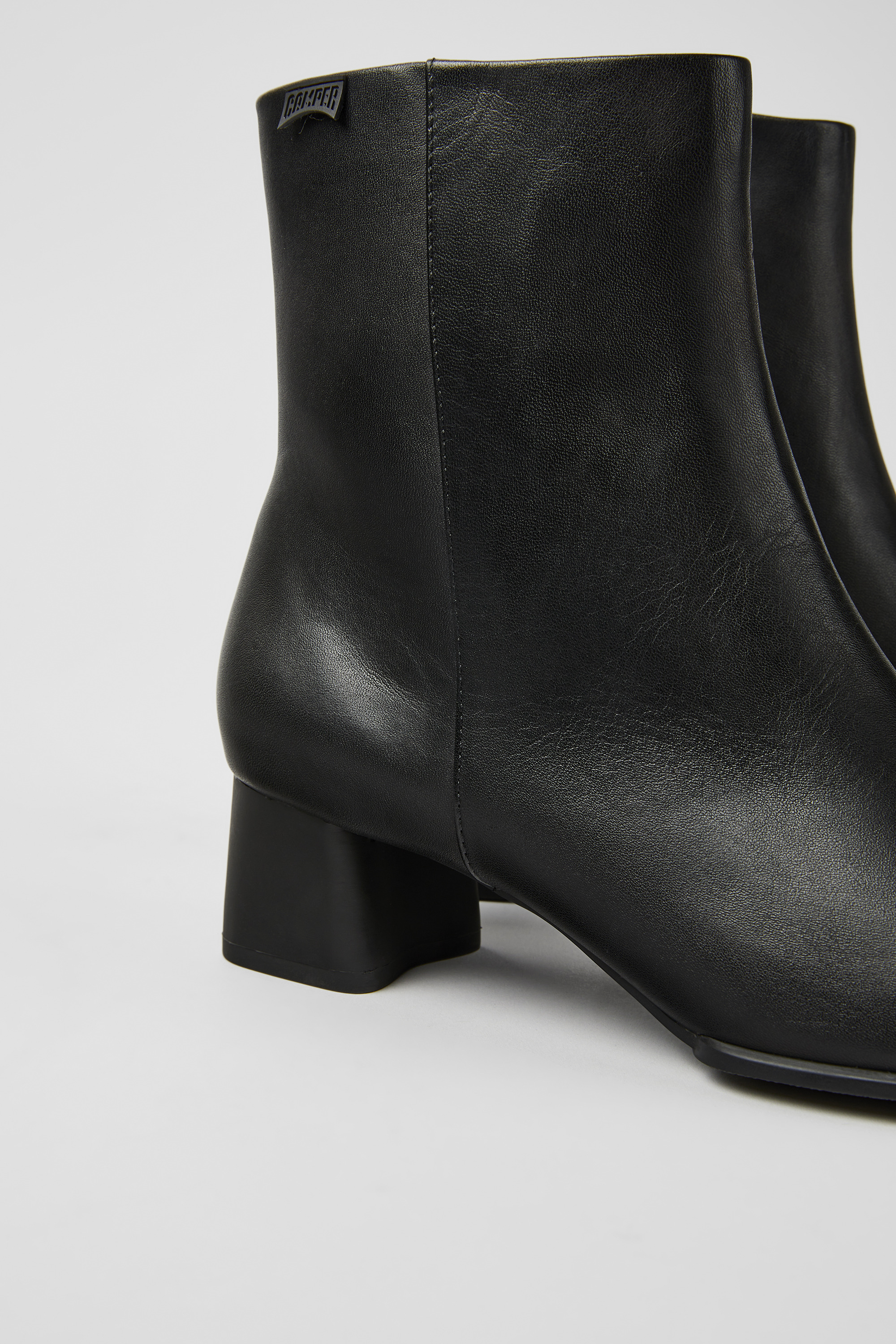 Katie - Black leather ankle boots