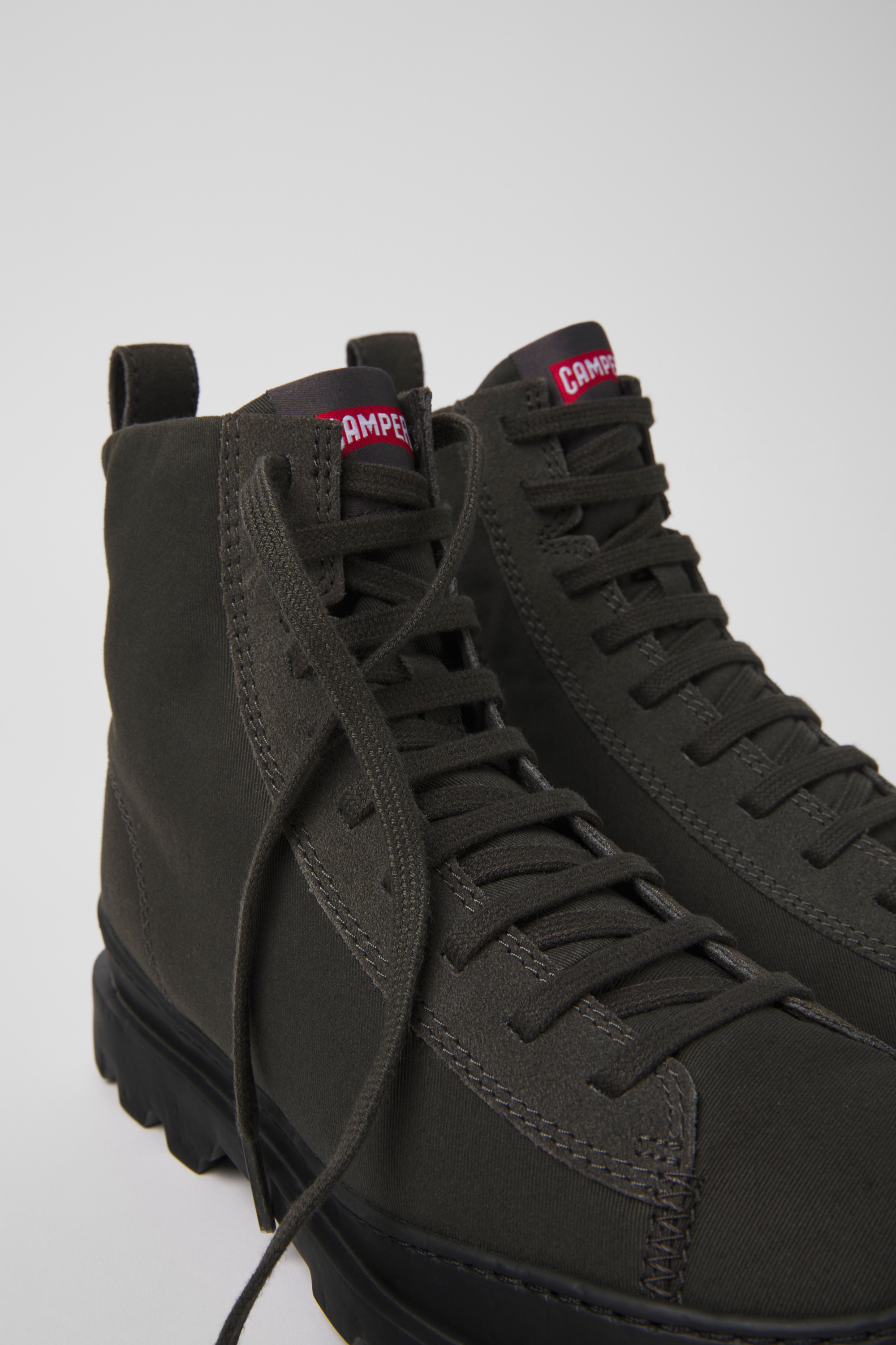 Brutus - Gray textile and nubuck ankle boots for women