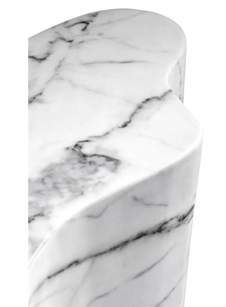 Casa Padrino luxury art deco designer side table white faux marble - Luxury Designer Side Table