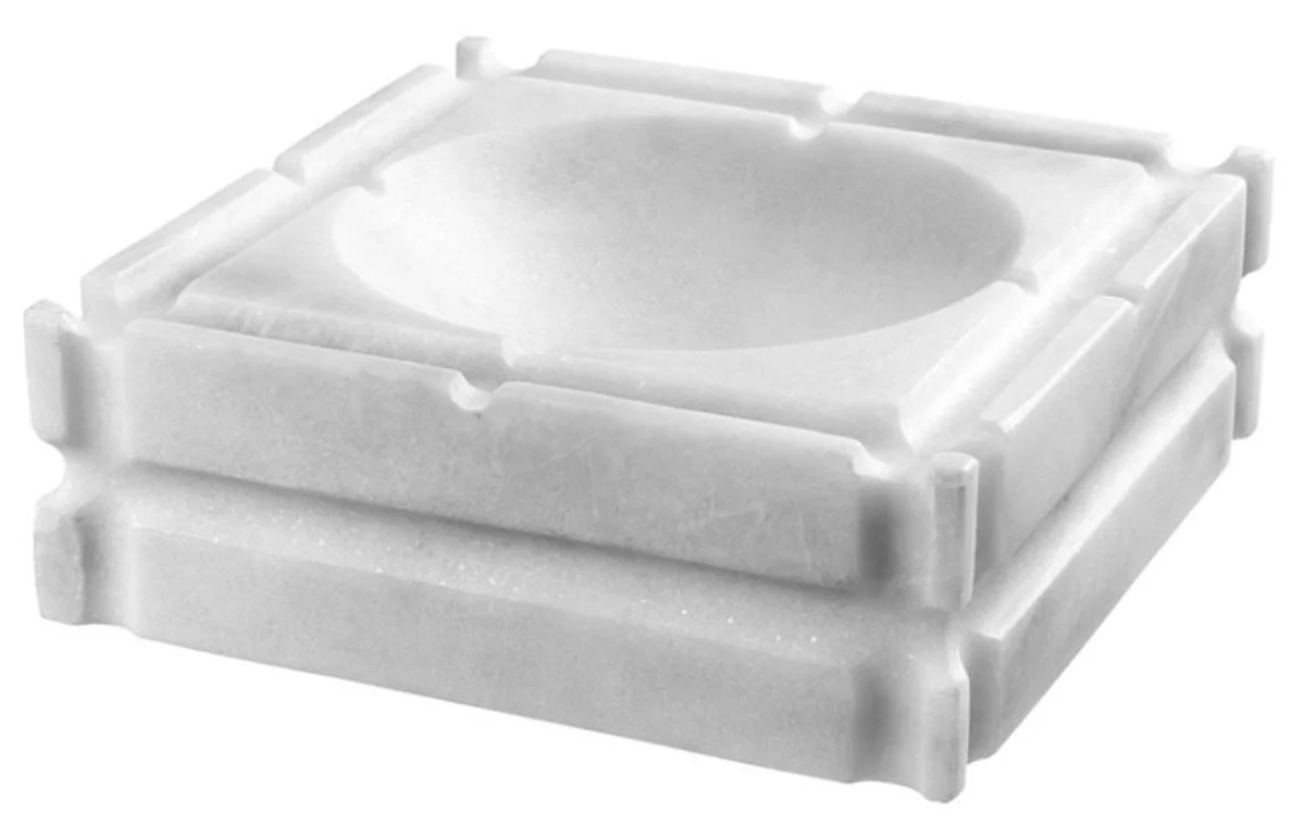 Casa Padrino de mármol diseñador cenicero blanco de 21 x 21 x 7 cm H. - edición limitada