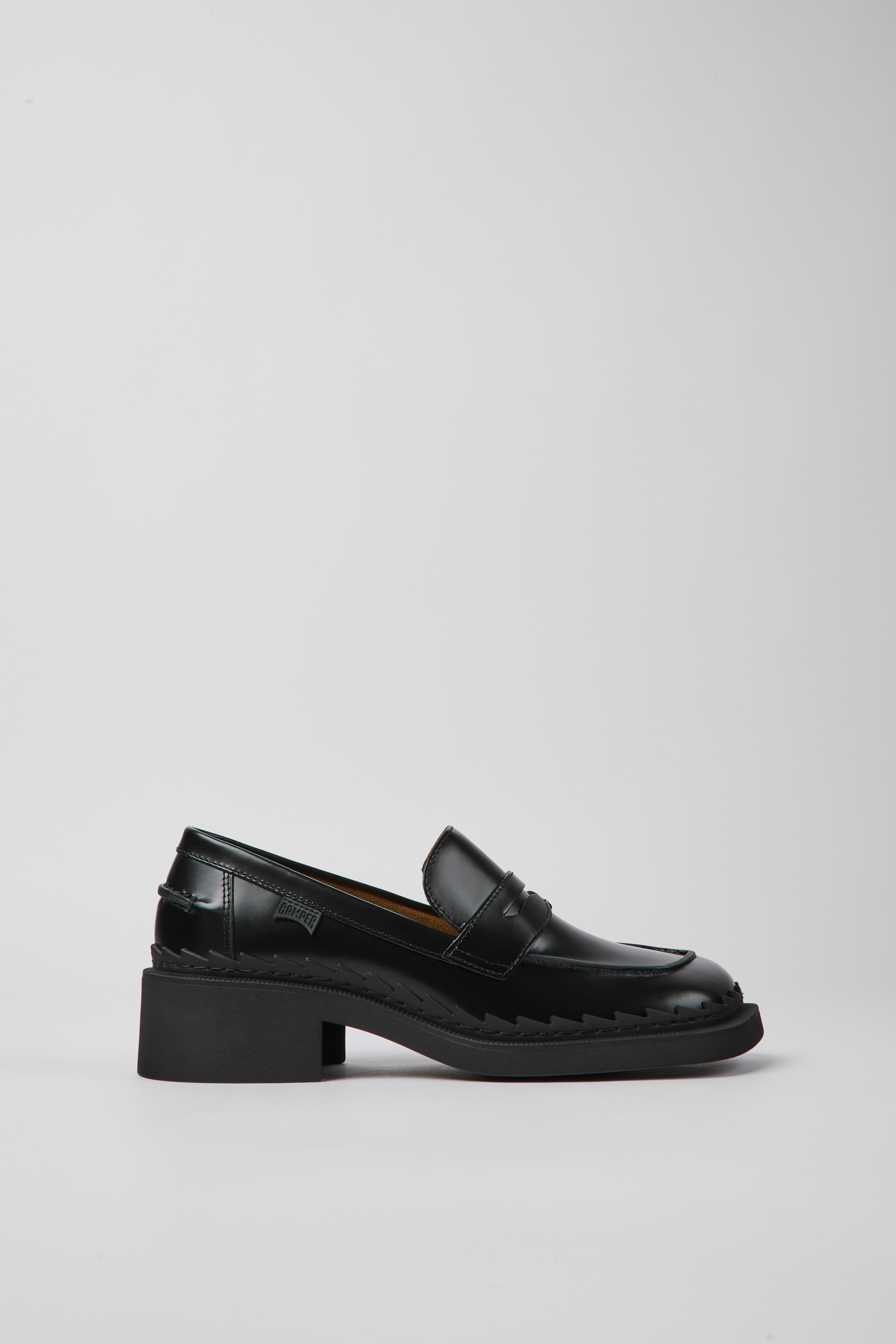 Taylor - Black leather loafers for women