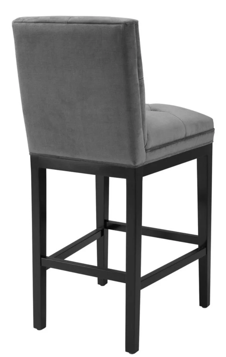 Casa Padrino silla de bar de lujo gris oscuro / negro 51 x 63 x H. 110 cm - Hotel Restaurant Club Muebles