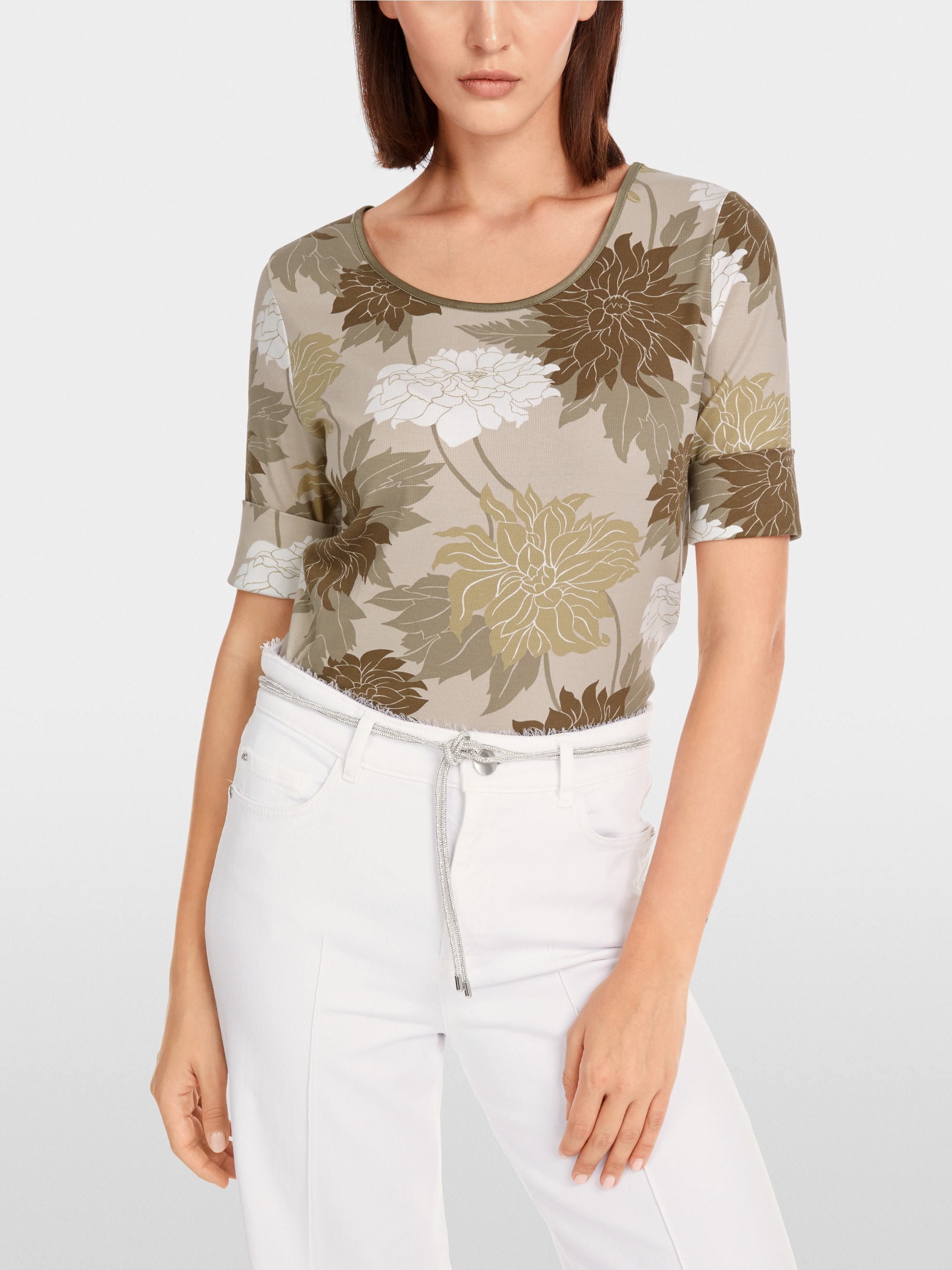 Marc-Cain Floral ribbed T-shirt