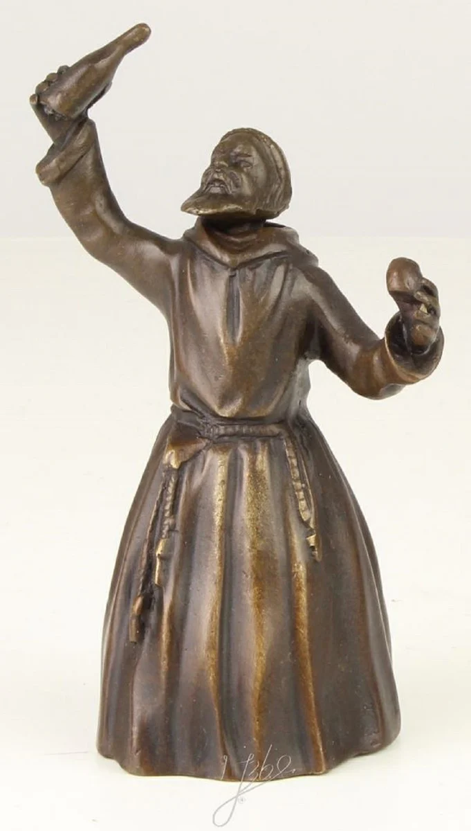 Casa Padrino Campana de Mesa Art Nouveau Monje Bronce / Oro 6,9 x 5,1 x H. 11,6 cm - Campana de Servicio Campana de Bronce - Accesorios de Hostelería