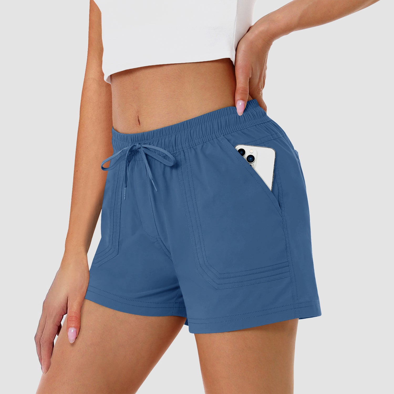 Women's Running Shorts Gym Workout Quick Dry Relaxed Fit Casual Shorts with 2 Pockets