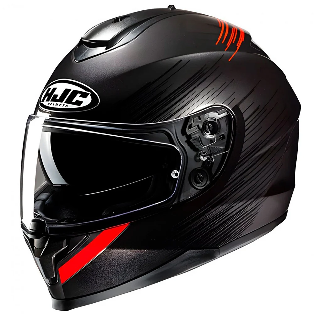 CASCO HJC C70N SWAY - NEGRO / ROJO