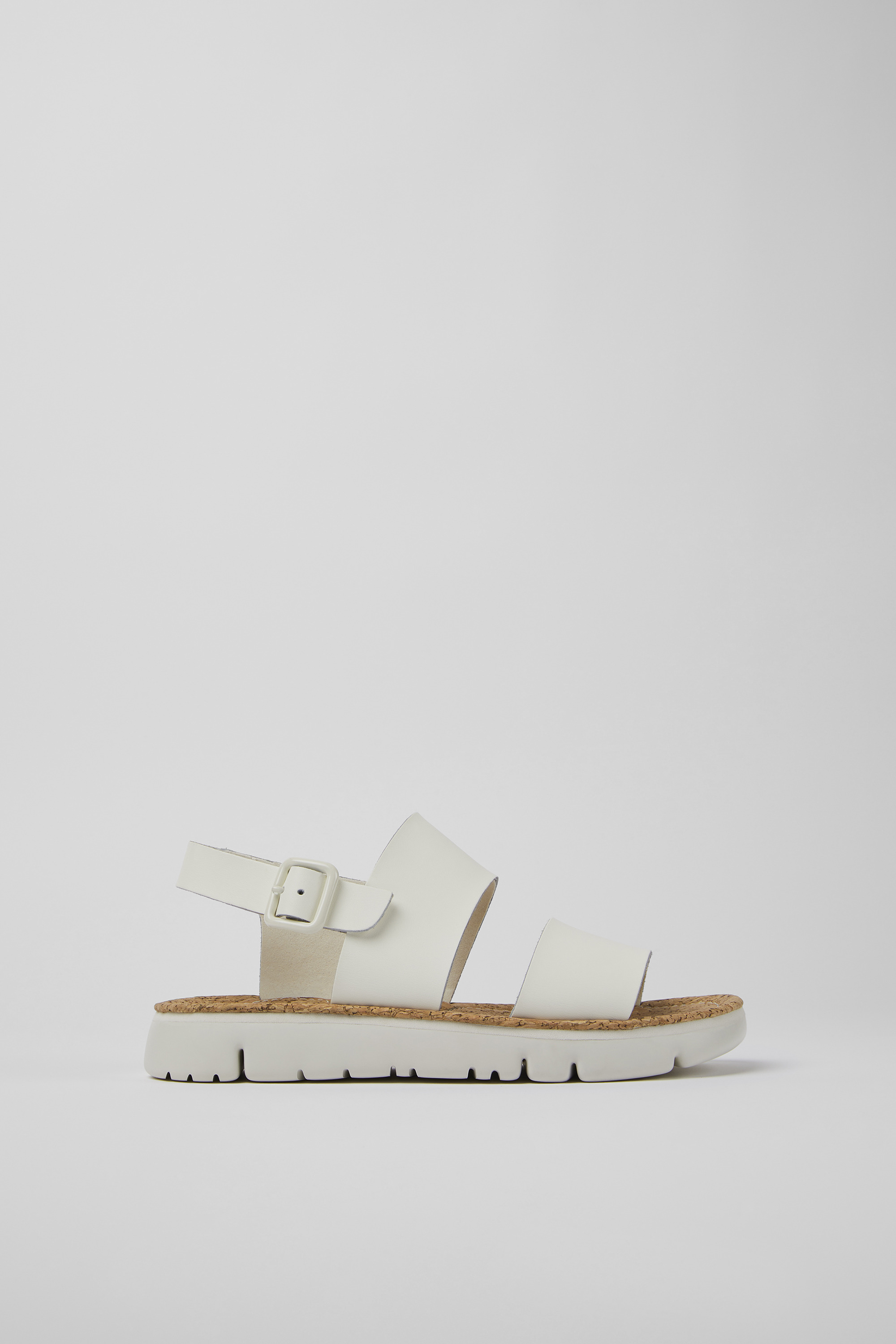 Oruga - White leather sandals for women