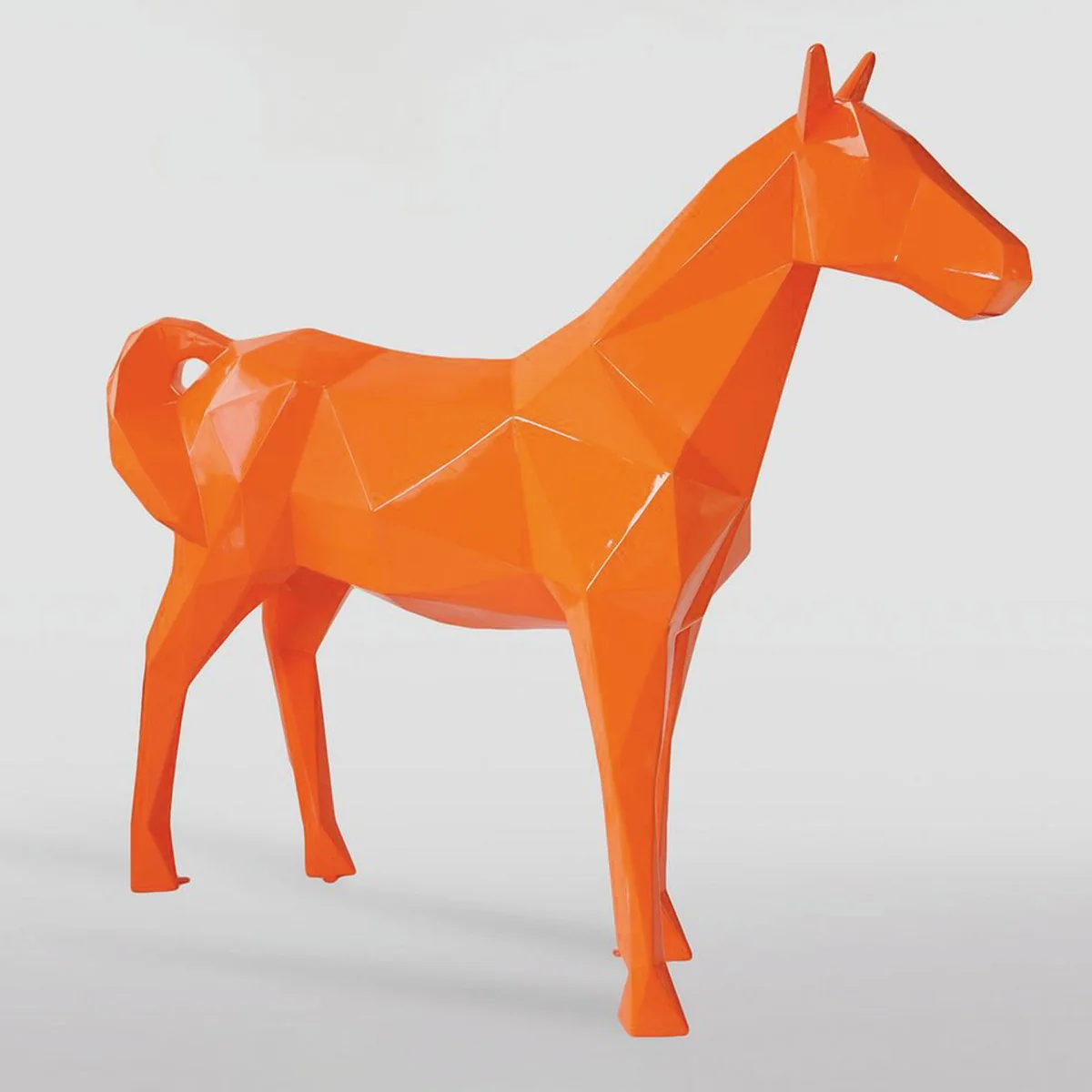Casa Padrino escultura decorativa XXL caballo naranja 220 x A. 190 cm - Figura de jard¨ªn de tama?o natural