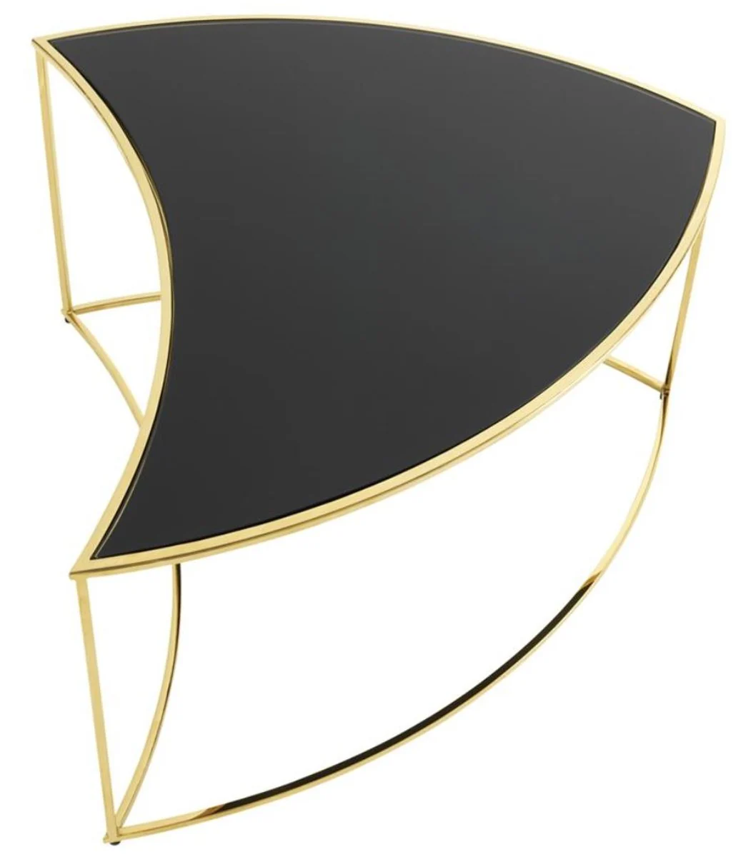 Casa Padrino mesa de centro de lujo oro / negro Ø 150 x H. 40 cm - Muebles de Salón de Diseño