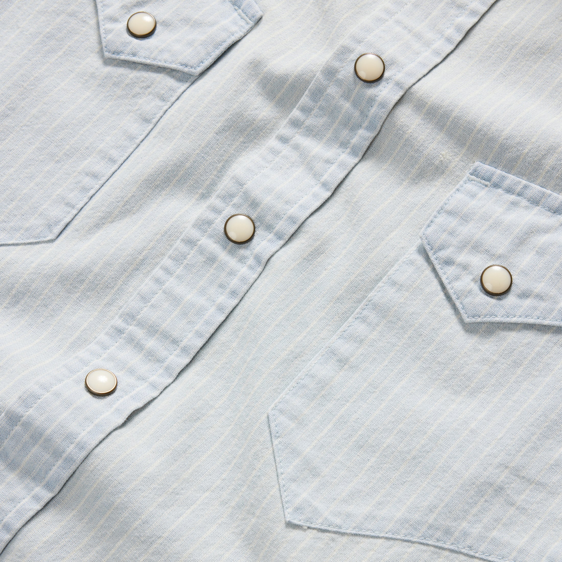 The Western Shirt in Bleached Indigo Stripe