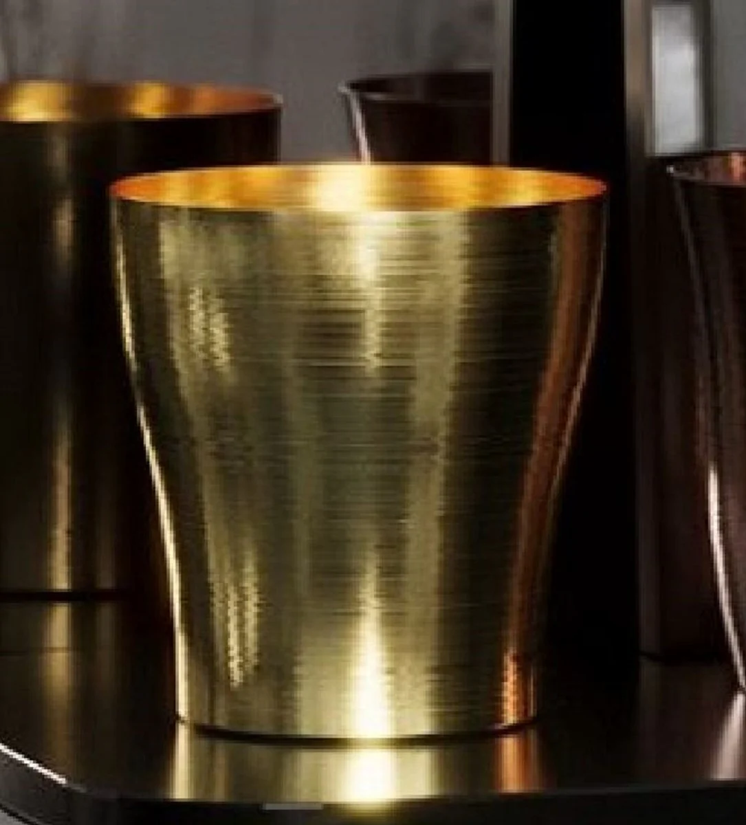 Casa Padrino enfriador de champ¨¢n de cobre de lujo oro ? 18 x A. 19 cm - Enfriador de vino redondo - Accesorios de gastronom¨ªa - Accesorios de restaurante - Accesorios de hotel - Calidad de lujo